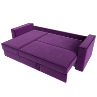 Угловой диван Принстон (микровельвет фиолетовый чёрный) - Изображение 3
